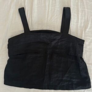 Black linen tank